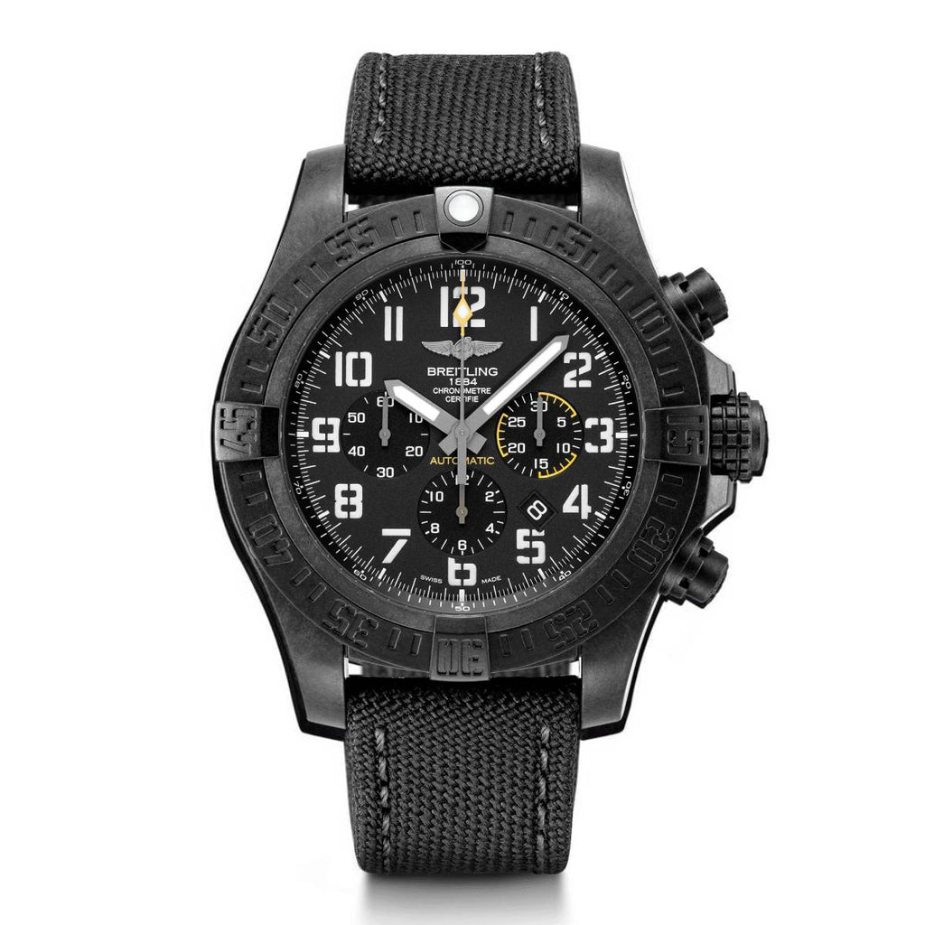 Breitling Avenger Hurricane 12H 50mm | Black Fabric strap | Black dial | Matte black Breitlight - Ultralight Polymer Case Men's Watch XB0170E41B1W1