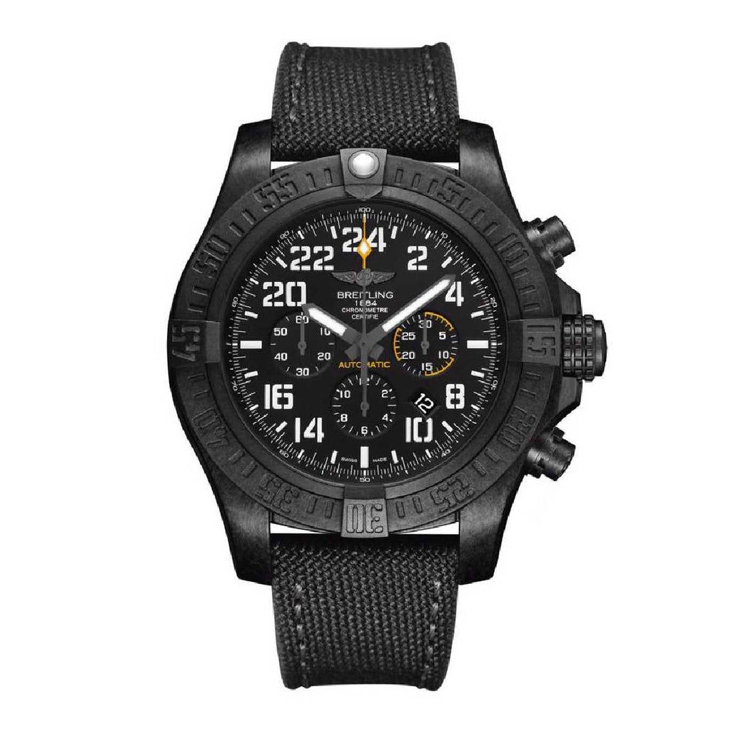 Breitling Avenger Hurricane 50mm | Black Fabric strap | Volcano black dial | Matte black Breitlight - Ultralight Polymer Case Men's Watch XB1210E41B1W1