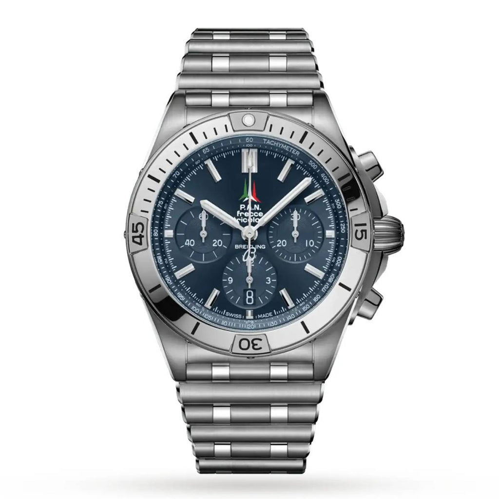 Breitling Chronomat B01 42 Frecce Tricolori Limited Edition, Stainless Steel, Blue dial, Watch AB01344A1C1A1