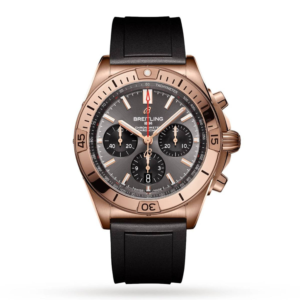 Breitling Chronomat B01 42, 18k Rose Gold, Anthracite grey dial, Watch RB0134101B1S1