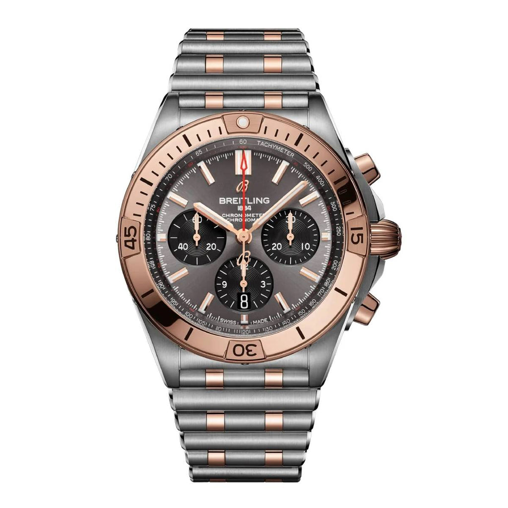 Breitling Chronomat B01 42, Stainless Steel and 18k Red Gold, Anthracite grey dial, Watch UB0134101B1U1