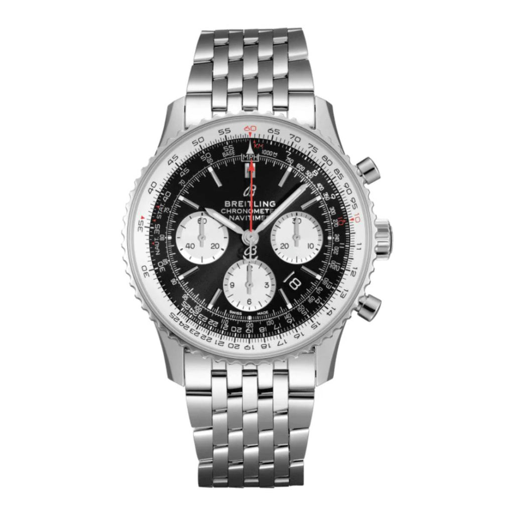 Breitling Navitimer B01 Chronograph 43 mm | Stainless Steel bracelet | Black dial | Men's Watch AB0121211B1A1