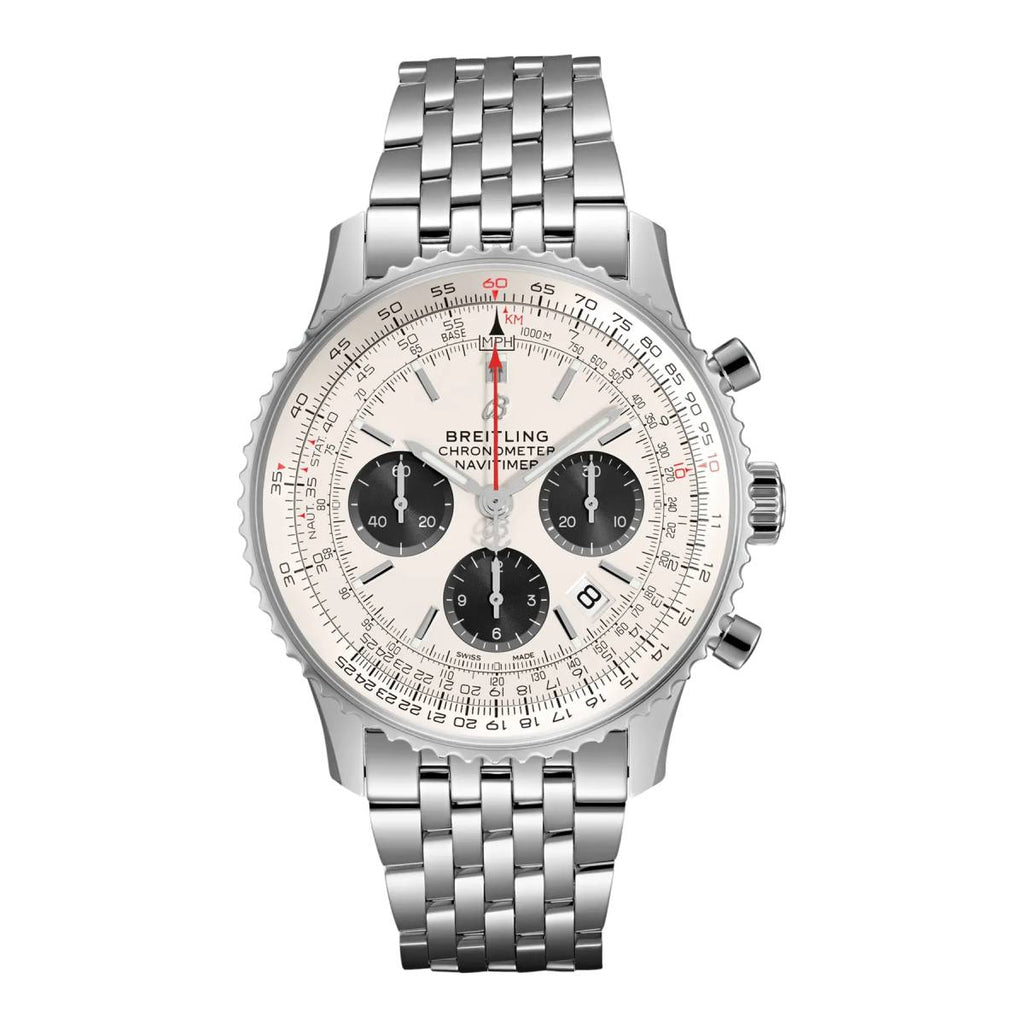 Breitling Navitimer B01 Chronograph 43 mm | Stainless Steel bracelet | Mercury Silver dial | Men's Watch AB0121211G1A1