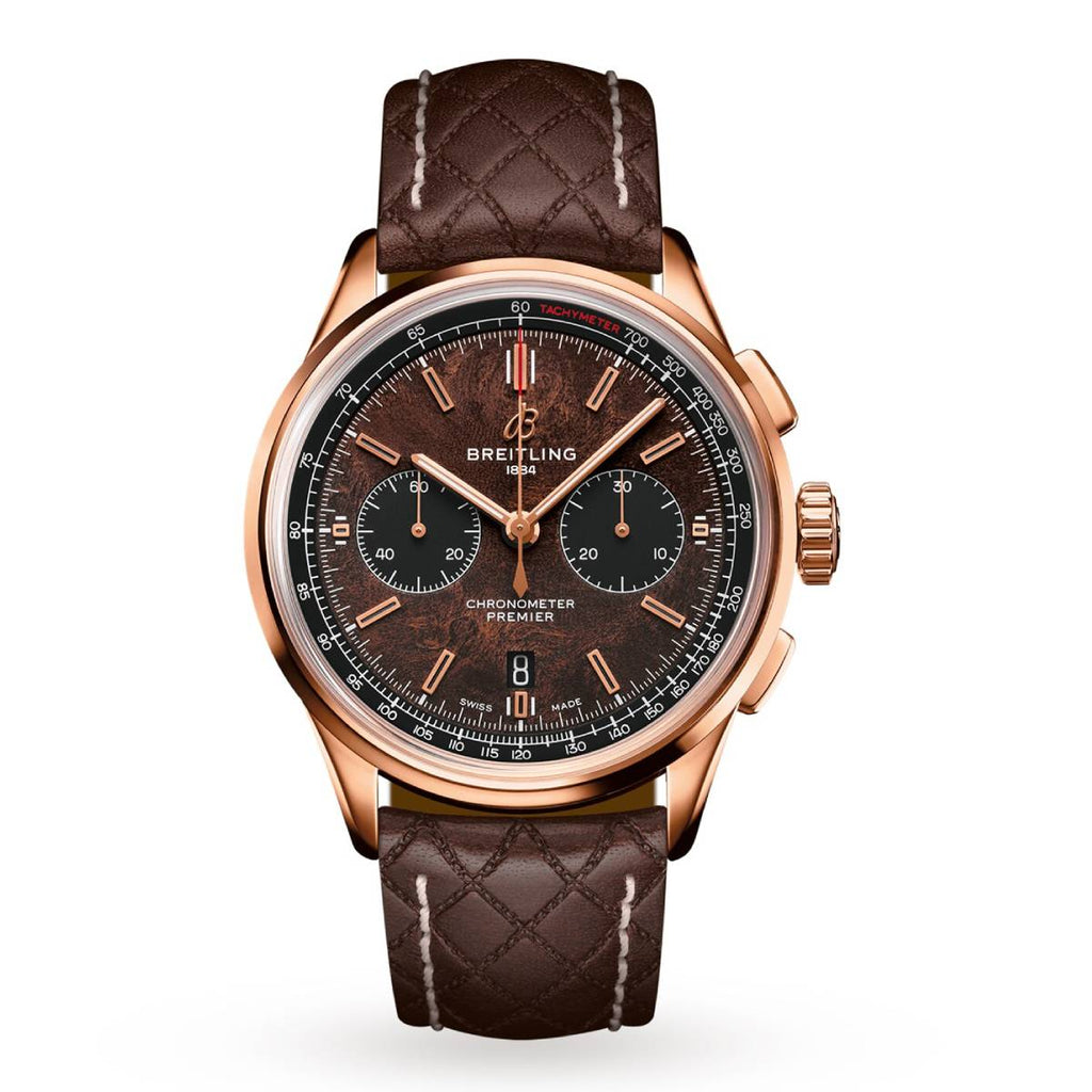 Breitling Premier B01 Chronograph 42 Bentley Centenary Limited Edition, 18k Red Gold, Brown dial, Watch RB01181A1Q1X1