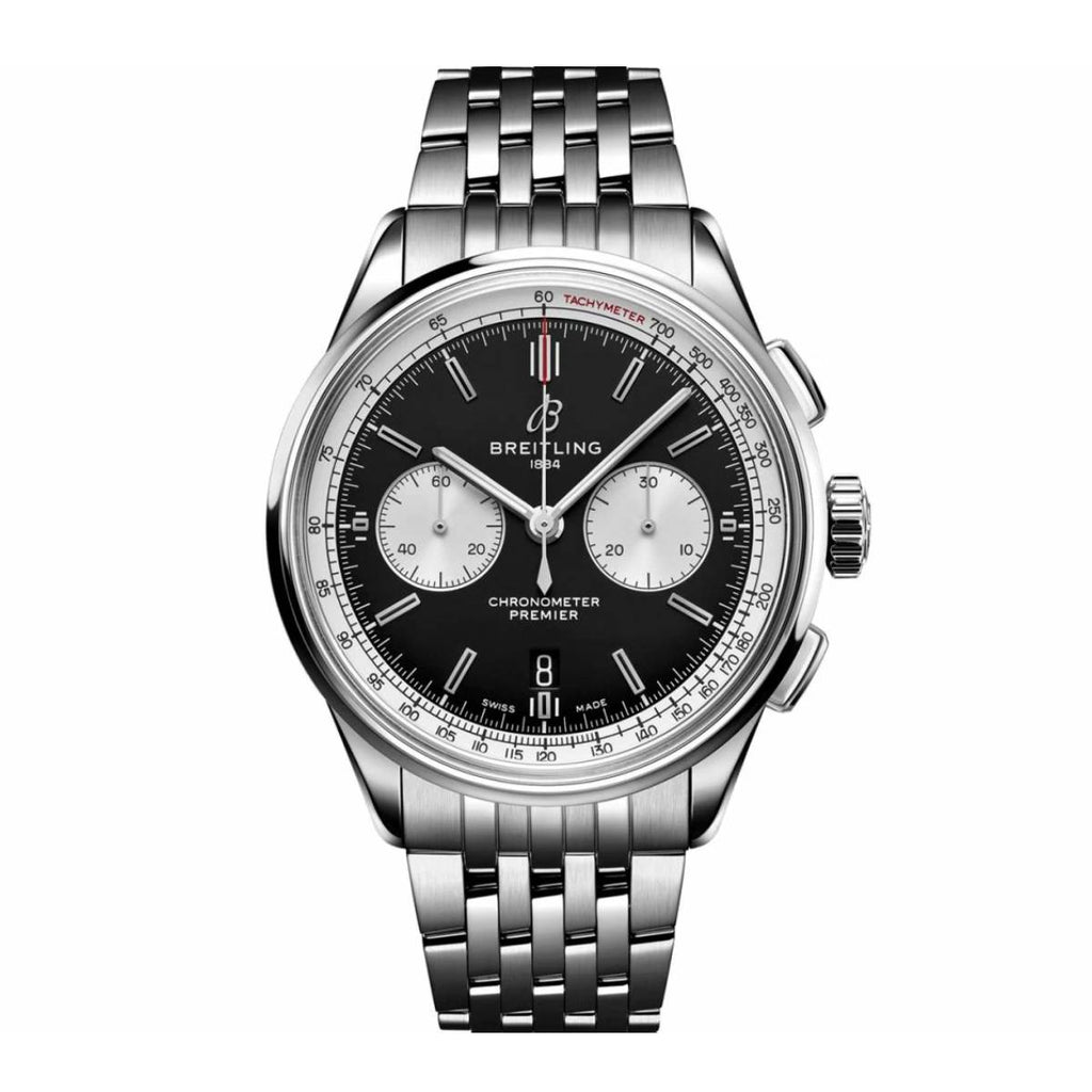 Breitling Premier B01 Chronograph 42, Stainless Steel, Black dial, Watch AB0118371B1A1