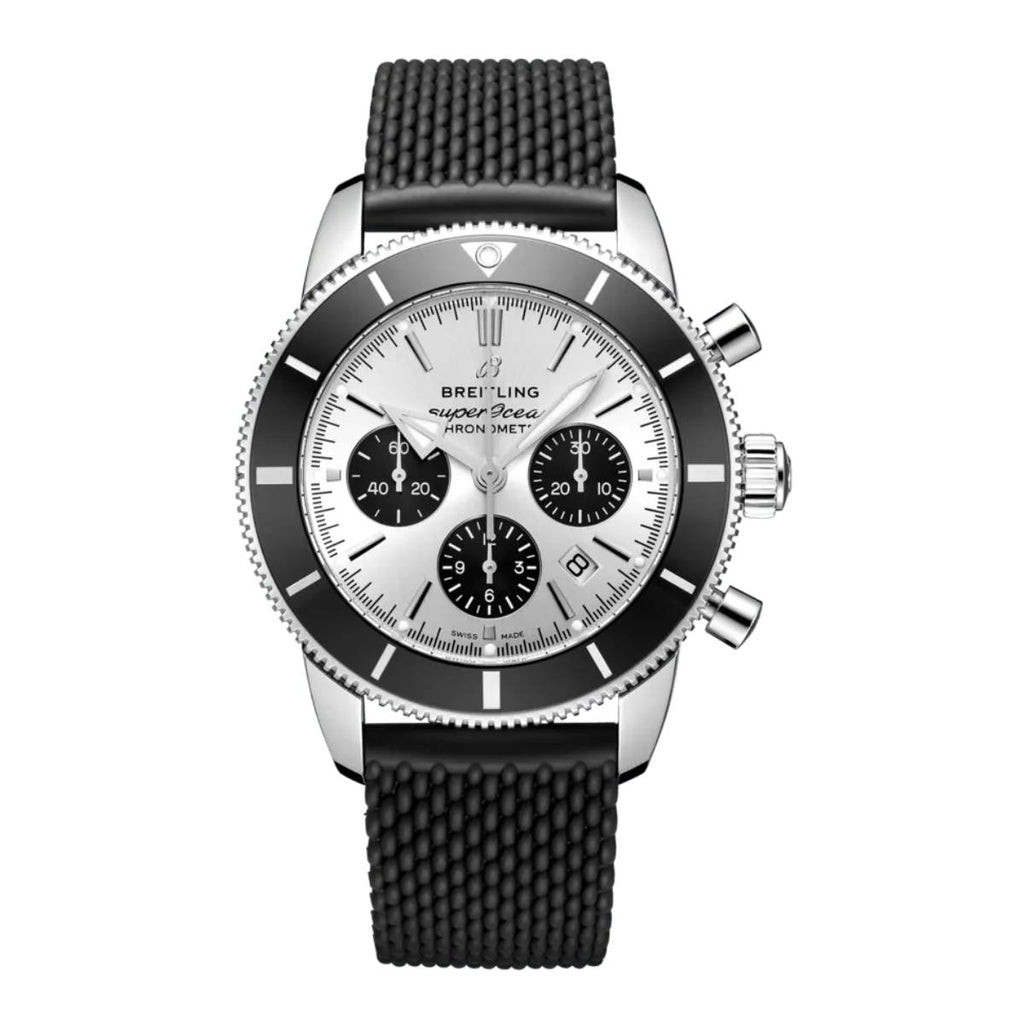 Breitling Superocean Heritage B01 Chronograph 44, Stainless Steel, 44mm, Silver dial, Watch AB0162121G1S1