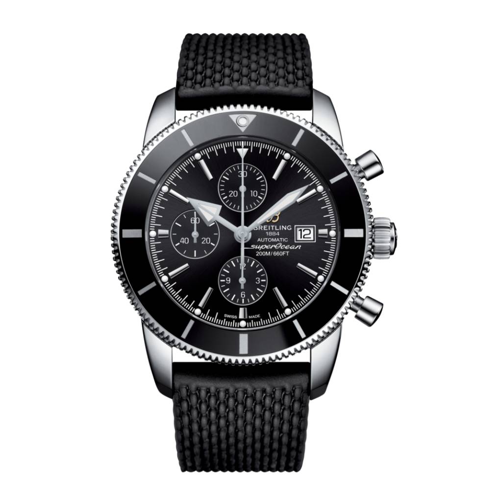 Breitling Men’s Superocean Heritage II Chronograph 46, Stainless Steel, Volcano Black dial, Watch A13312121B1S1