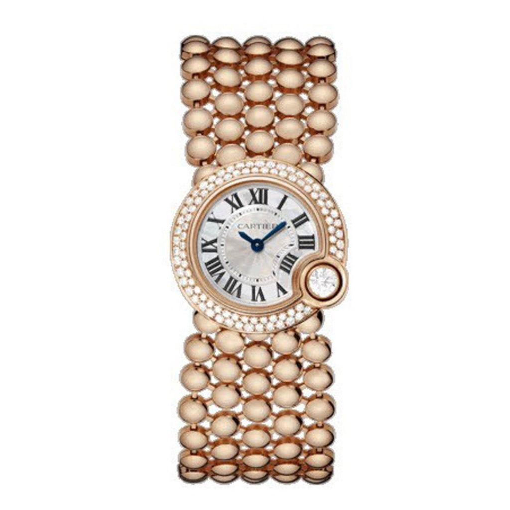 Cartier, Ballon Blanc de Cartier, 24.2mm | rose gold Bracelet | Mother of Pearl Dial rose gold diamond Bezel | rose gold Case | Ladies Watch, Ref. # WE902057