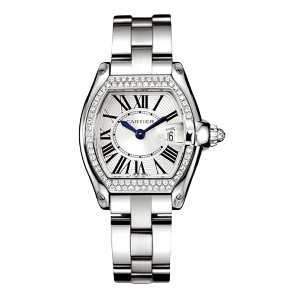 Cartier, Roadster 36.5mm | White Gold Bracelet | Silver Dial Diamond Bezel | White Gold Case | Women's Watch, Ref. # WE5002X2