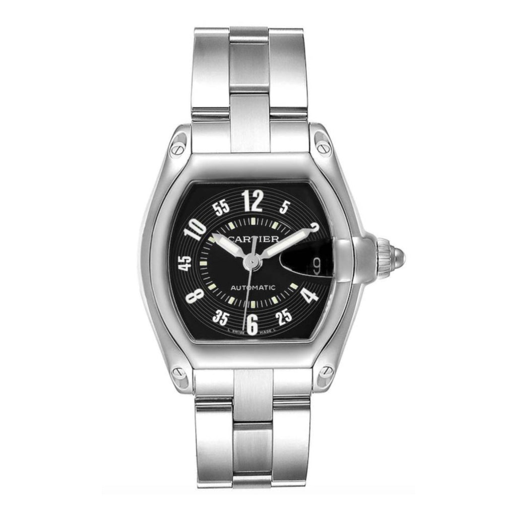 Cartier, Roadster 38mm | Stainless Steel Bracelet | Black Dial | Men's Watch, Ref. # W62004V3
