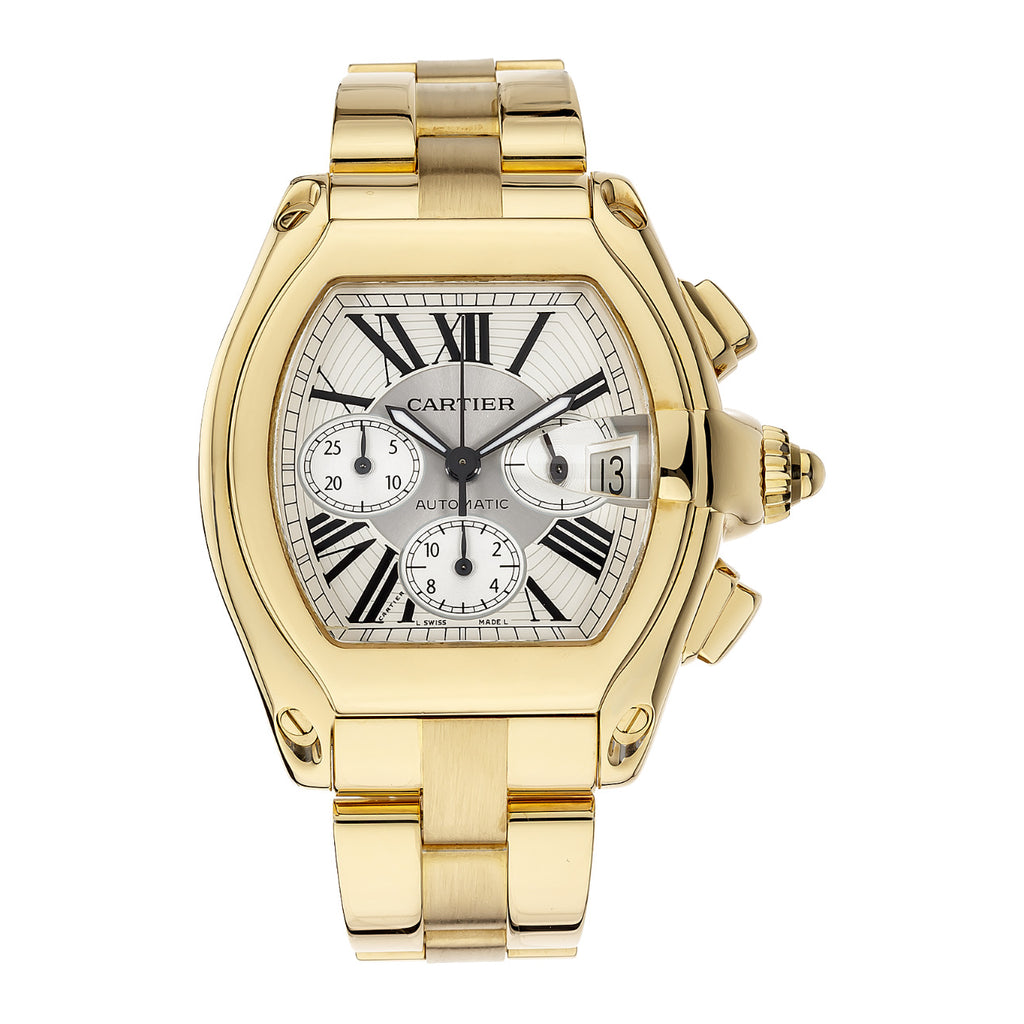 Cartier, Roadster 48mm | Yellow Gold Bracelet | Silver Dial | Yellow Gold Case | Men's Watch, Ref. # W62021Y2