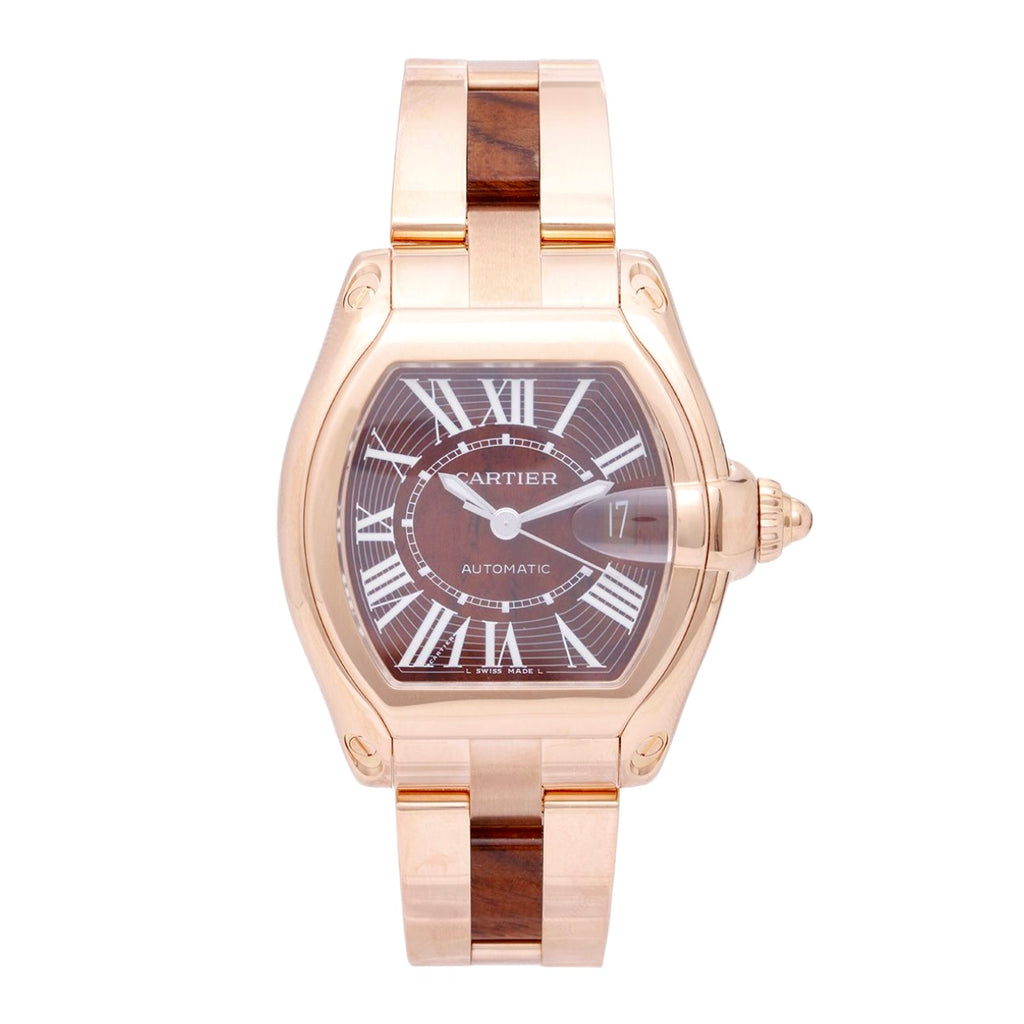 Cartier, Roadster 48mm | Rose Gold Bracelet | Walnut Burl Brown Dial | Rose Gold Case | Men's Watch, Ref. # W6206001