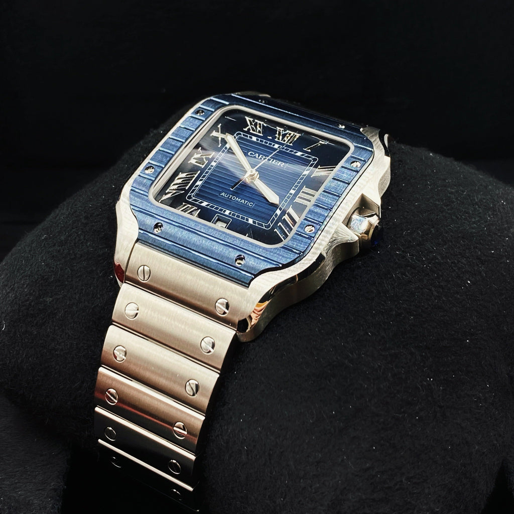 Cartier Santos de Cartier, Blue Dial, PVD Bezel WSSA0048