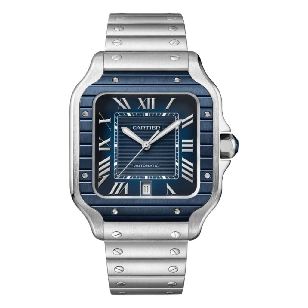 Cartier Santos de Cartier, Blue Dial, PVD Bezel WSSA0048