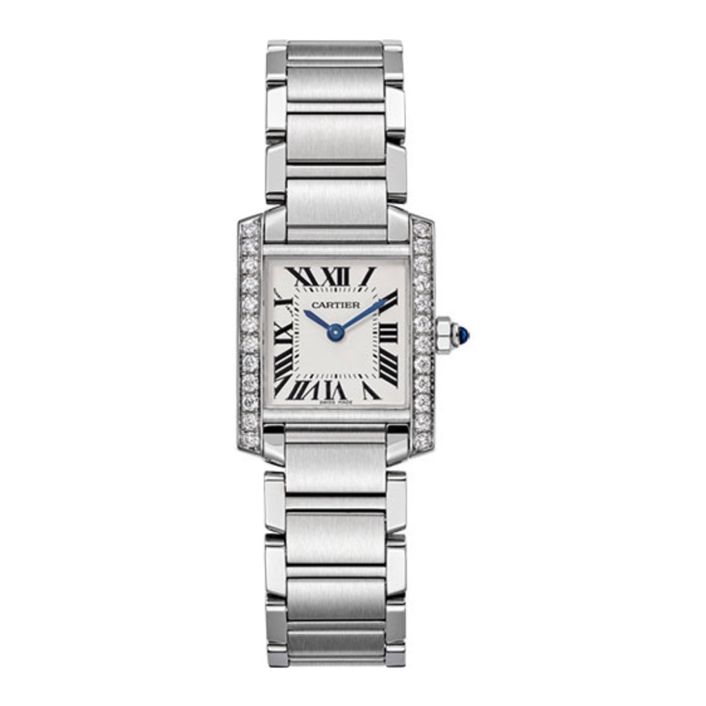 Cartier, Tank Francaise 25.20mm | Stainless Steel Bracelet | silver Dial Stainless Steel Diamond Bezel | Ladies Watch, Ref. # W4TA0008