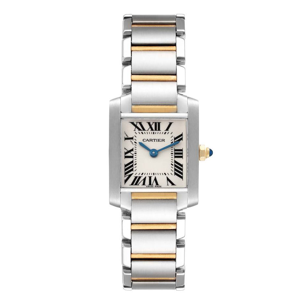 Cartier, Tank Francaise 25mm | Stainless Steel and 18K yellow gold Bracelet | silver Dial Stainless Steel and 18K yellow gold Bezel | Ladies Watch, Ref. # W51007Q4