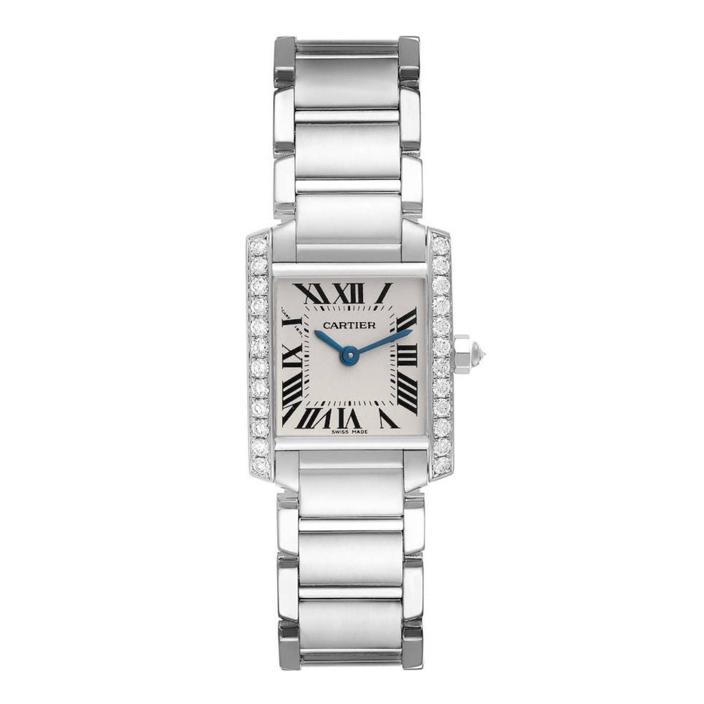 Cartier, Tank Francaise 25mm | white gold Bracelet | silver Dial white gold Bezel | Ladies Watch, Ref. # WE1002S3