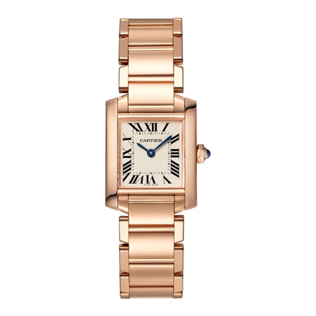 Cartier, Tank Francaise 25mm | rose gold Bracelet | silver Dial rose gold Bezel | Ladies Watch, Ref. # WGTA0029