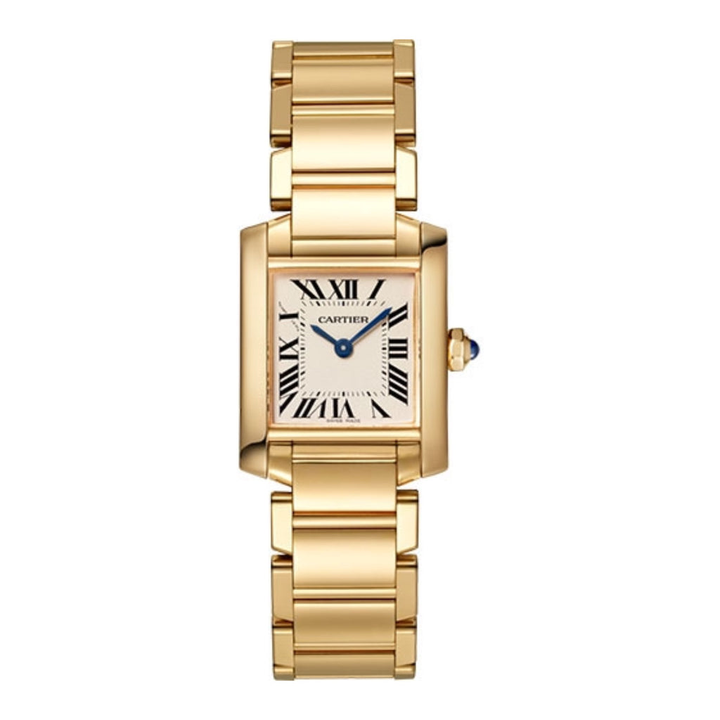 Cartier, Tank Francaise 25mm | yellow gold Bracelet | silver Dial yellow gold Bezel | Ladies Watch, Ref. # WGTA0031