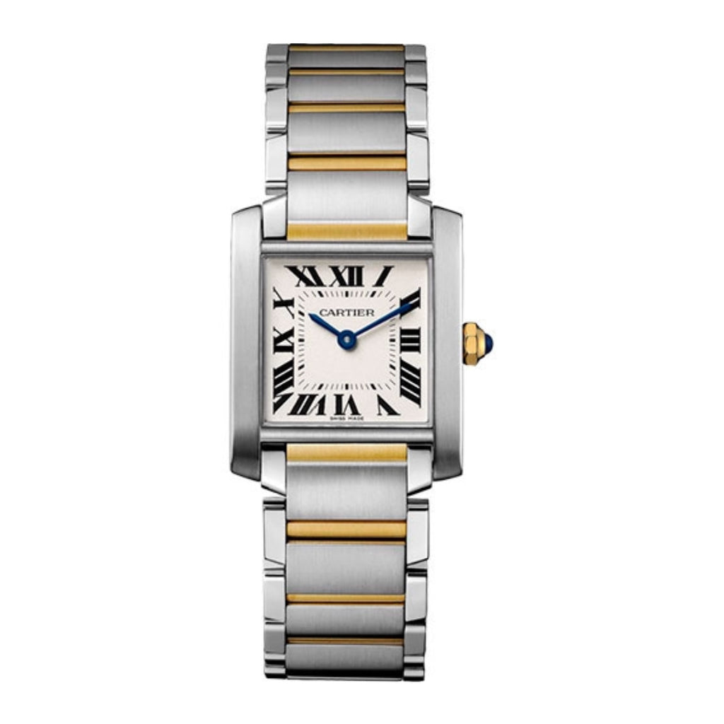 Cartier, Tank Francaise 30.4mm | steel and yellow gold Bracelet | Silver Dial yellow gold Bezel | Men's Watch, Ref. # W2TA0003