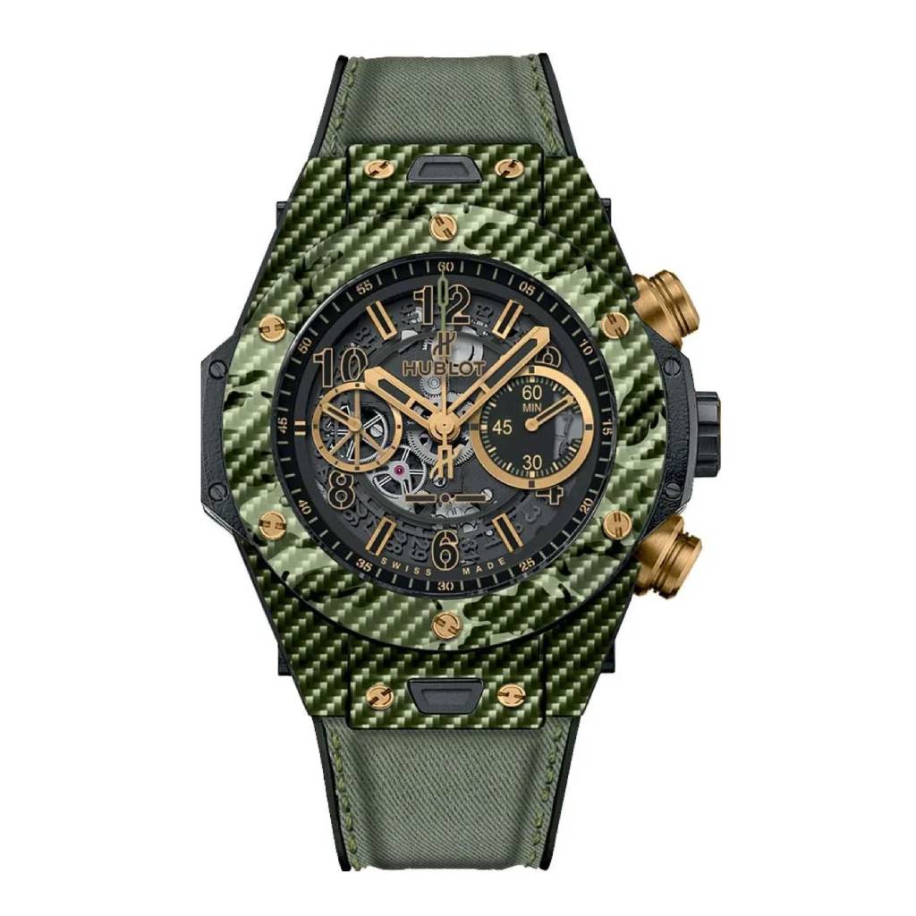 Hublot, Big Bang UNICO 45mm, Carbon Fiber, Camo, Skeleton dial, Watch 411.YG.1198.NR.ITI16