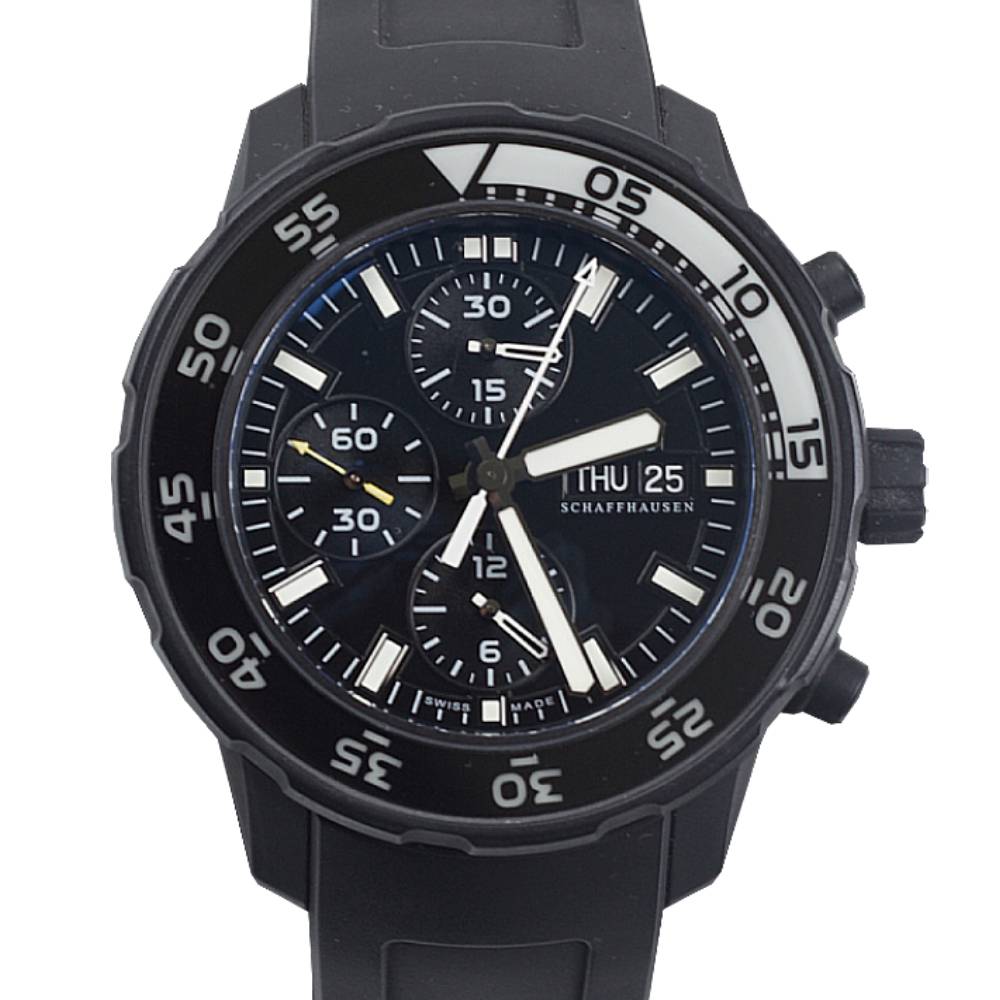 IWC Aquatimer Chronograph Galapagos Island 44mm - Ref: IW376705 Black Dial, Stainless Steel Case Black Rubber Bracelet Watch