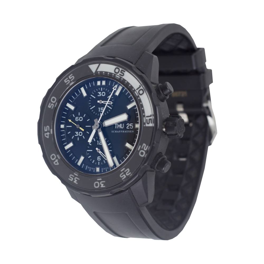 IWC Aquatimer Chronograph Galapagos Island 44mm - Ref: IW376705 Black Dial, Stainless Steel Case Black Rubber Bracelet Watch