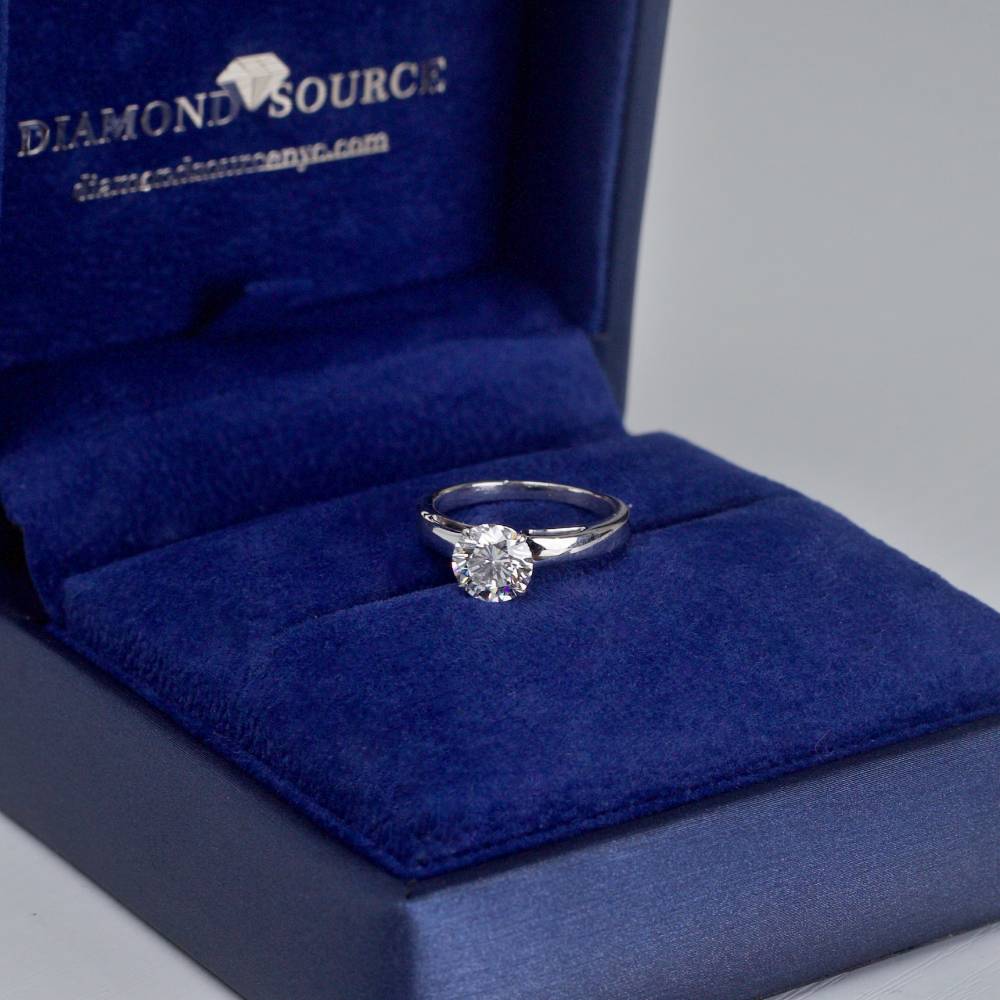 Magnificent GIA certified 1.52ct Round Cut Brilliant Diamond Solitaire Engagement Ring in 14k White Gold ENG-1747500