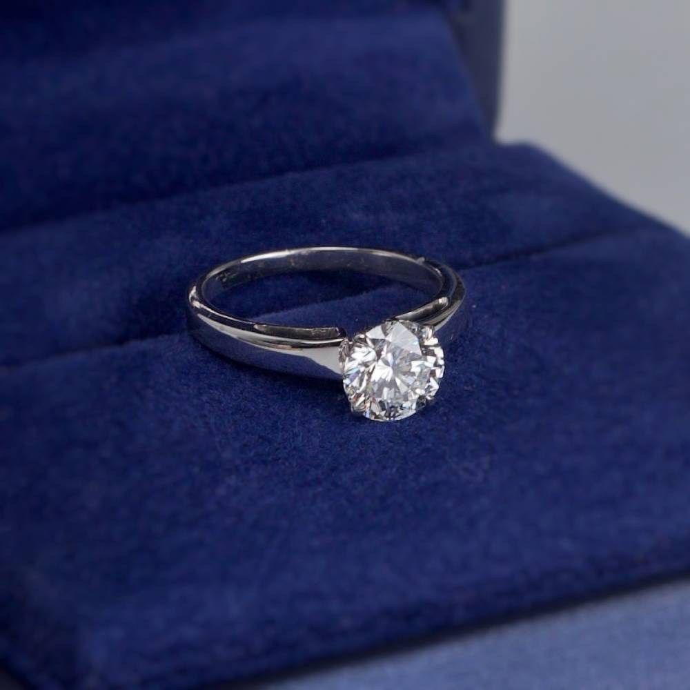 Magnificent GIA certified 1.52ct Round Cut Brilliant Diamond Solitaire Engagement Ring in 14k White Gold ENG-1747500