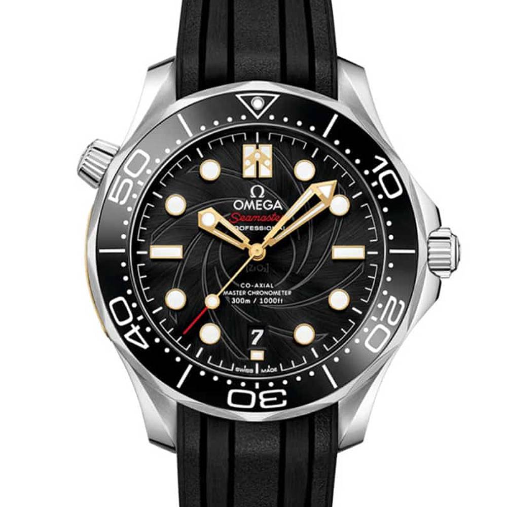 Omega Seamaster James Bond 42mm Watch - Ref: 210.22.42.20.01.004 - Black Index Dial, Black Rubber Strap