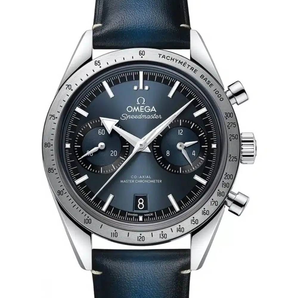 Omega Speedmaster ’57 40.5mm Watch - Ref: 332.12.41.51.03.001 - Blue Dial, Blue Leather Bracelet