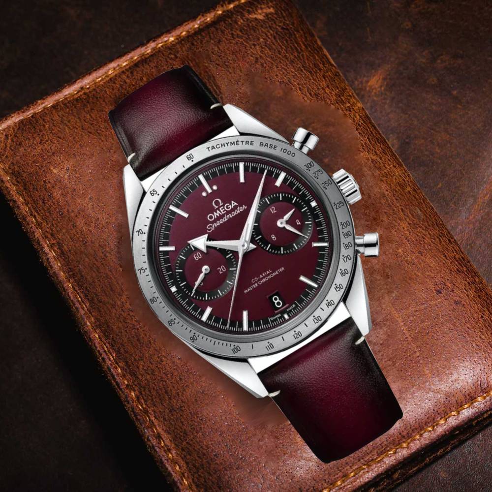 Omega Speedmaster 40.5mm Watch - Ref: 332.12.41.51.11.001 - Red Dial, Red Leather Bracelet