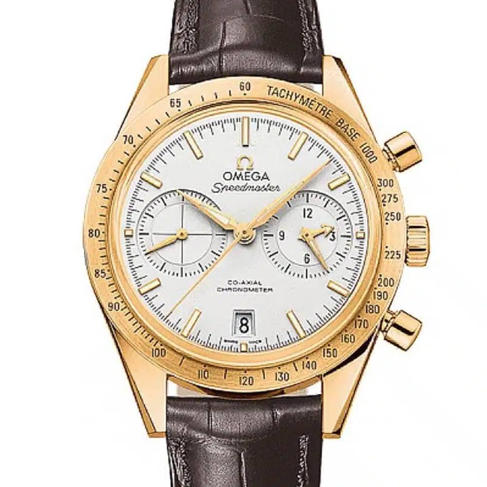 Omega Speedmaster 41.5mm Watch - Ref: 331.53.42.51.02.001 - White Dial, Brown Alligator Leather Bracelet