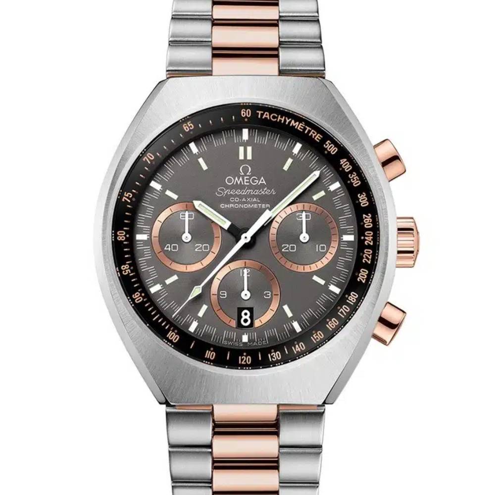 Omega Speedmaster Mark II Co-Axial Chronograph 42.4mm Watch - Ref: 327.20.43.50.01.001 - Grey Dial, Stainless Steel & 18k Rose Gold Bracelet