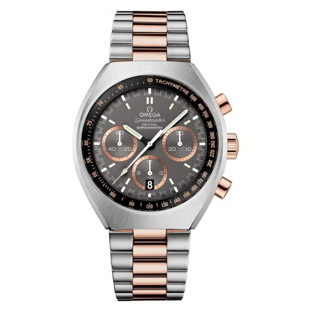 Omega Speedmaster Mark II Co-Axial Chronograph 42.4mm Watch - Ref: 327.20.43.50.01.001 - Grey Dial, Stainless Steel & 18k Rose Gold Bracelet