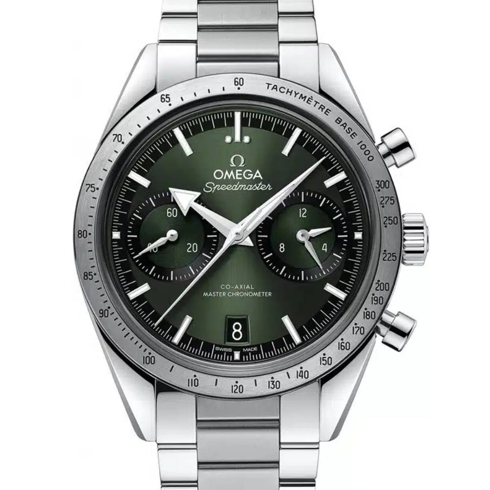 Omega Speedmaster ’57 40.5mm Watch - Ref: 332.10.41.51.10.001 - Green Dial, Stainless Steel Bracelet