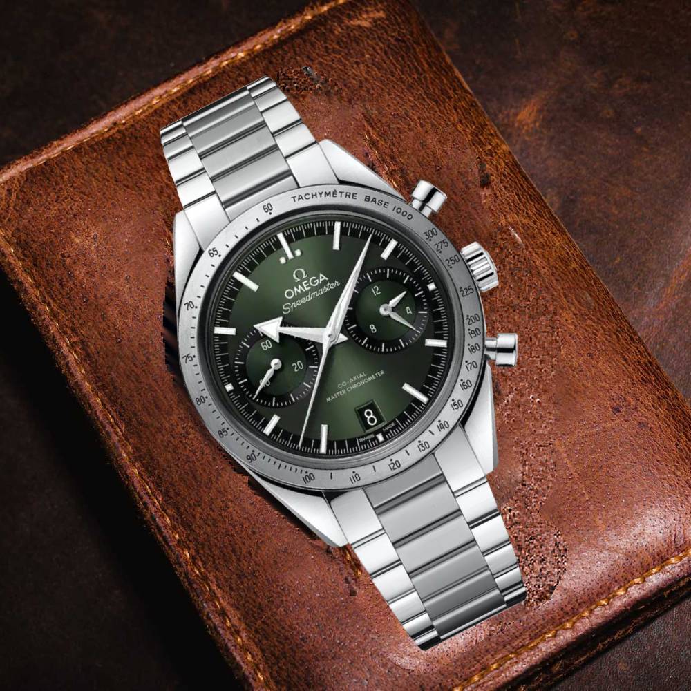 Omega Speedmaster ’57 40.5mm Watch - Ref: 332.10.41.51.10.001 - Green Dial, Stainless Steel Bracelet