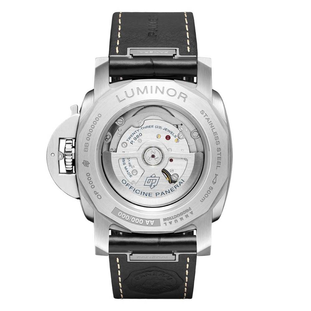 Panerai Luminor Marina 44mm Watch - Ref: PAM03312 - Black Arabic & Index Dial, Black Leather Strap