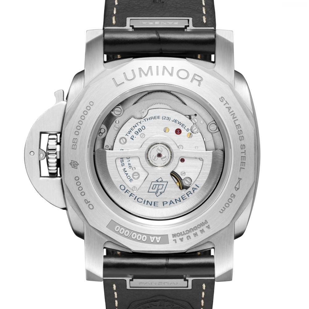 Panerai Luminor Marina 44mm Watch - Ref: PAM03314 - White Arabic & Index Dial, Black Leather Strap