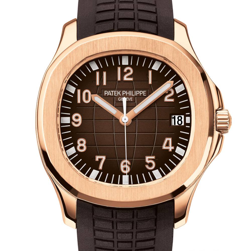 Patek Philippe Aquanaut 40.8mm Watch - Ref: 5167R-001 - Brown Dial, 18K Rose Gold Chocolate Brown Polymer Rubber Strap