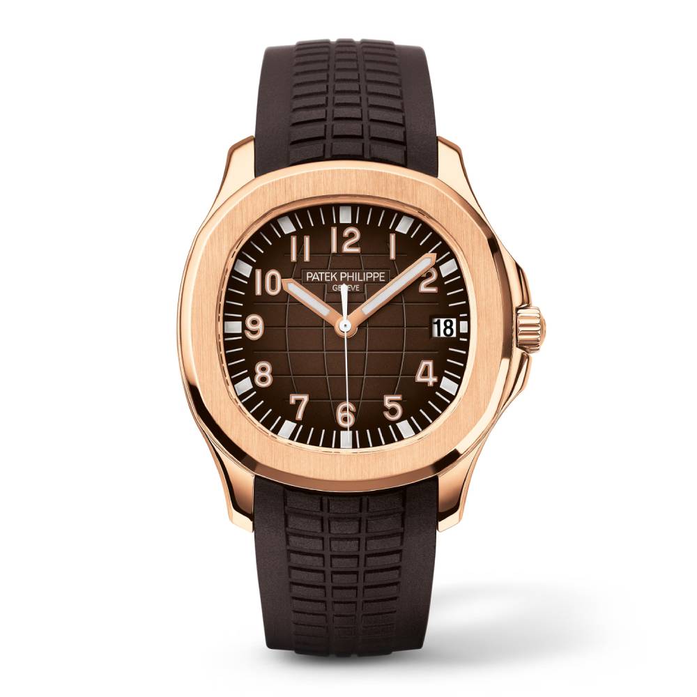 Patek Philippe Aquanaut 40.8mm Watch - Ref: 5167R-001 - Brown Dial, 18K Rose Gold Chocolate Brown Polymer Rubber Strap