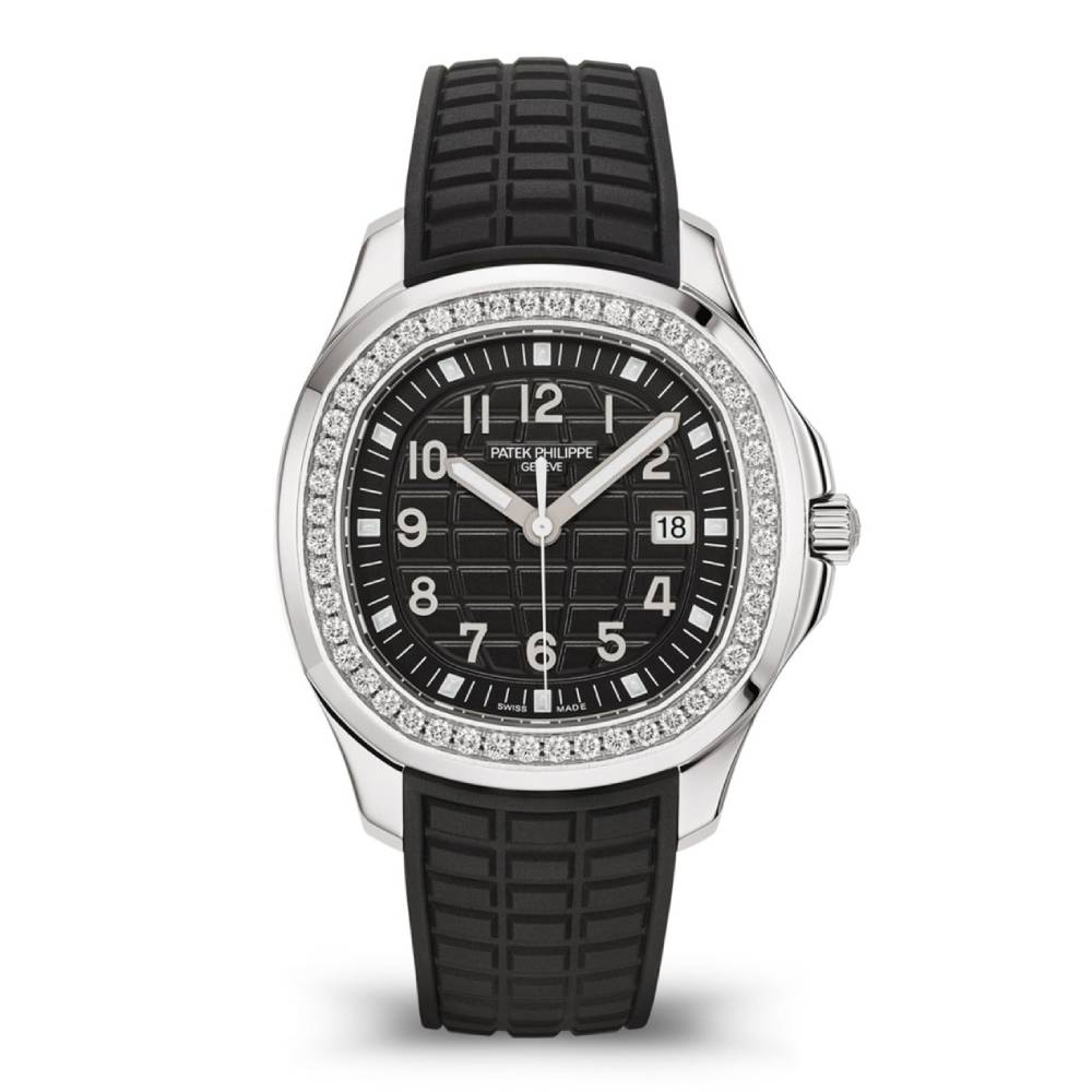 Patek Philippe Aquanaut Luce 38.8mm Watch - Ref: 5267-200A-001 - Black Dial & Diamond Bezel in Stainless Steel Case Black Polymer Rubber Strap