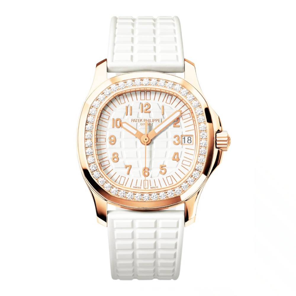 Patek Philippe Aquanaut Luce 38.8mm Watch - Ref: 5268-200R-001 - White Dial, 18K Rose Gold White Polymer Rubber Strap