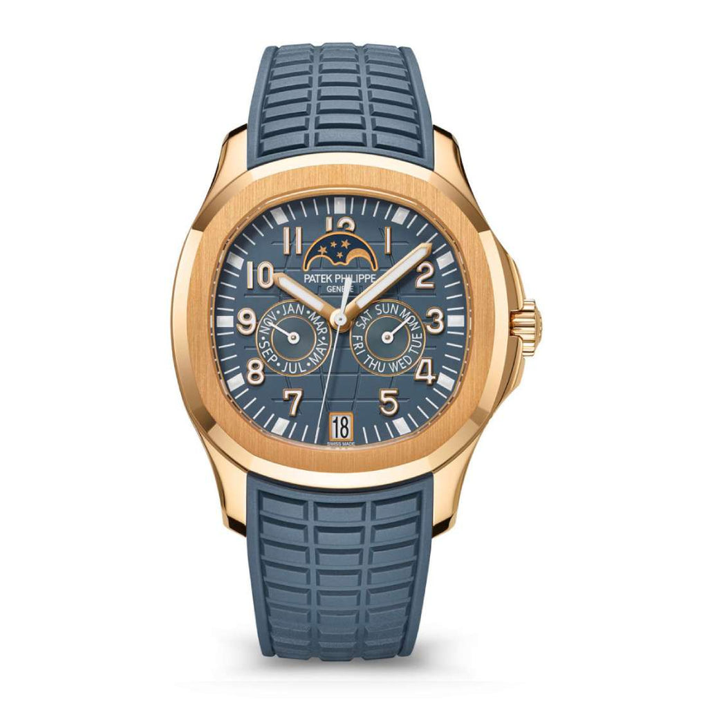 Patek Philippe Aquanaut Luce 39 mm | Blue rubber strap | Blue Arabic dial Diamond bezel | 18k Everose Gold Case Ladies Watch 5261R-001