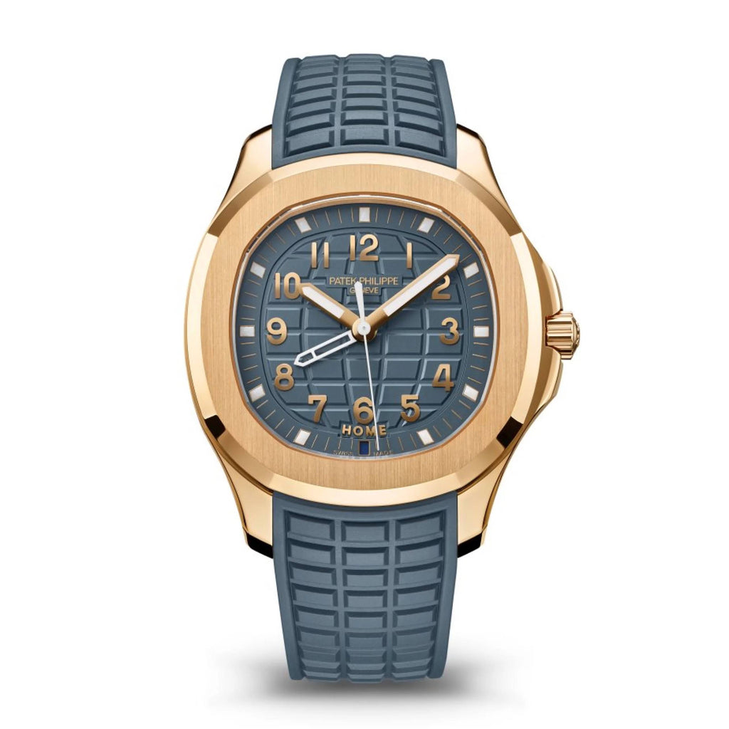 Patek Philippe Aquanaut Travel Time 38.8 mm | Blue Rubber bracelet | Blue dial | 18K Everose Gold Case Men's Watch 5269R-001