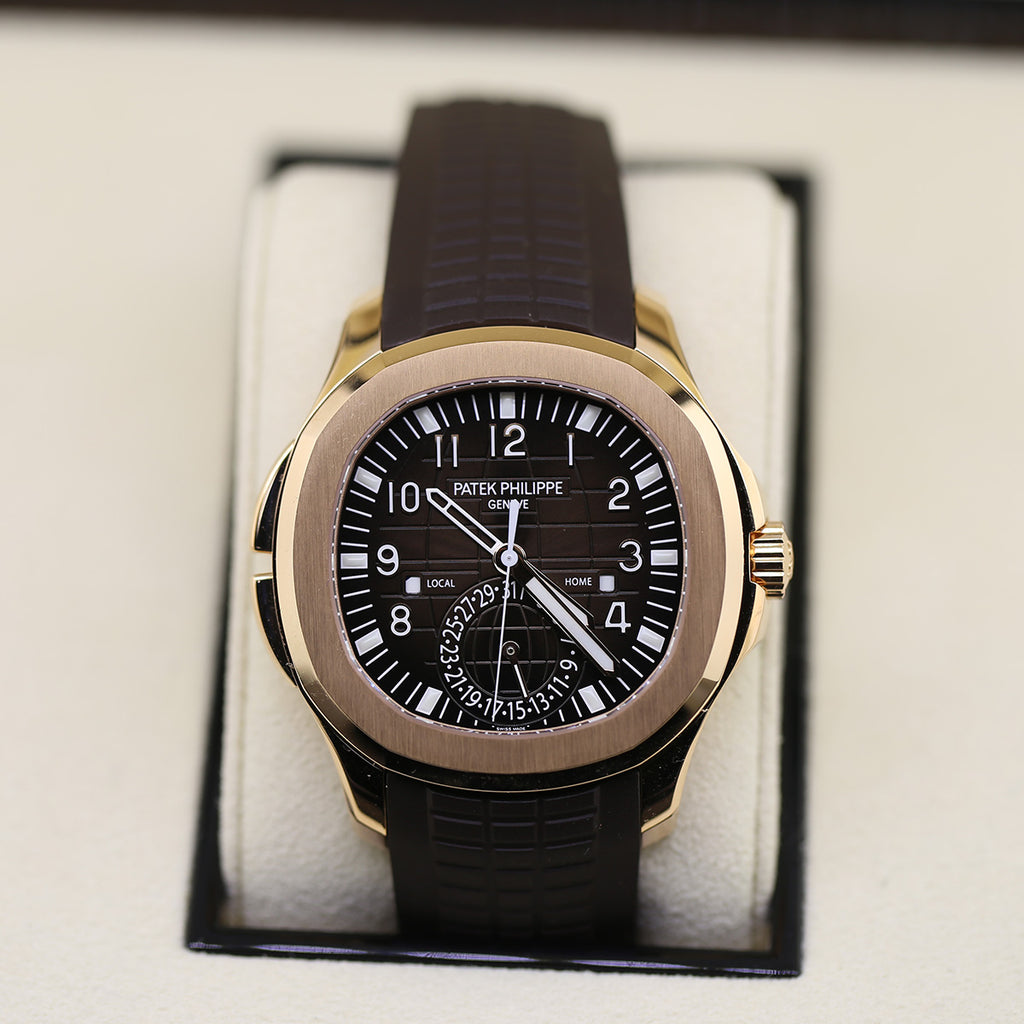 Patek Philippe Aquanaut Travel Time Men's Watch 5164R-001 in 18k Rose Gold