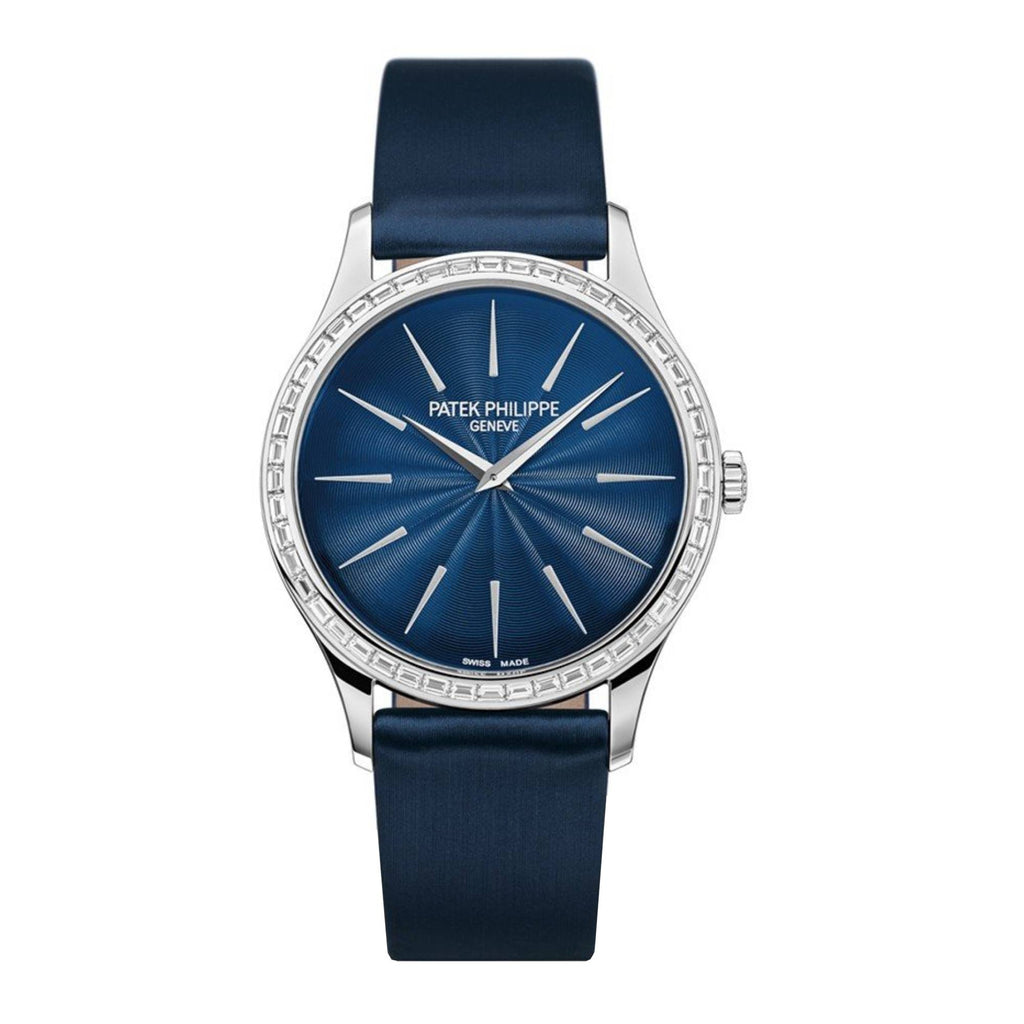 Patek Philippe Calatrava 18k White Gold 4897-300G-001 with Guilloched Night Blue dial Watch