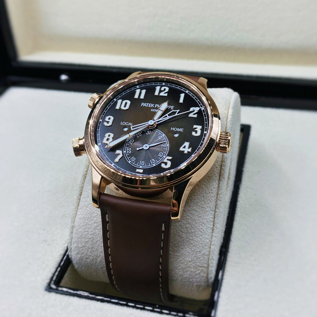 Patek Philippe Complications 18k Rose Gold 5524R-001 with Brown Sunburst dial Watch