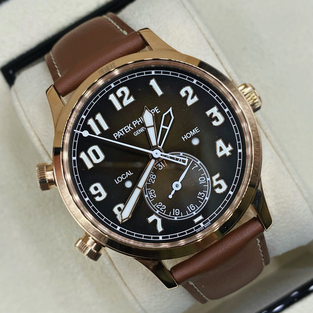 Patek Philippe Complications 18k Rose Gold 5524R-001 with Brown Sunburst dial Watch