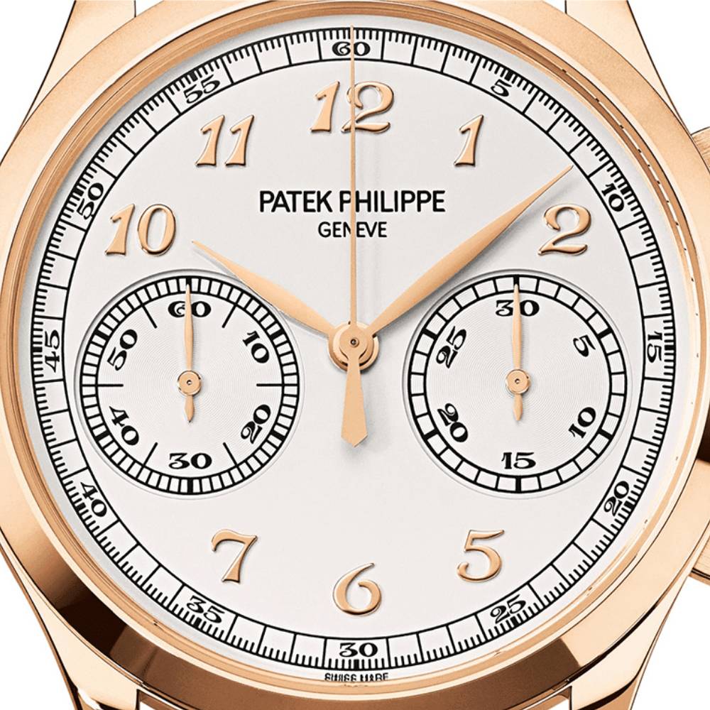 Patek Philippe Complications Chronograph 39.5mm Watch - Ref: 5170R/001 - Silver Dial in 18K Rose Gold Brown Leather Strap